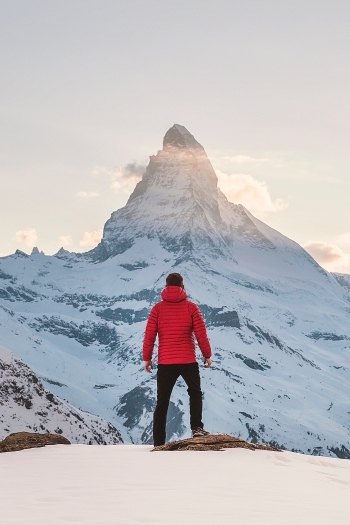 Man infront of Matterhorn